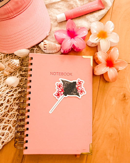 Manta Ray in Bloom - Sticker (2.7x4.1")