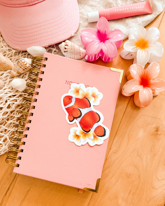 Clownfish in Bloom - Sticker (4.3x4")