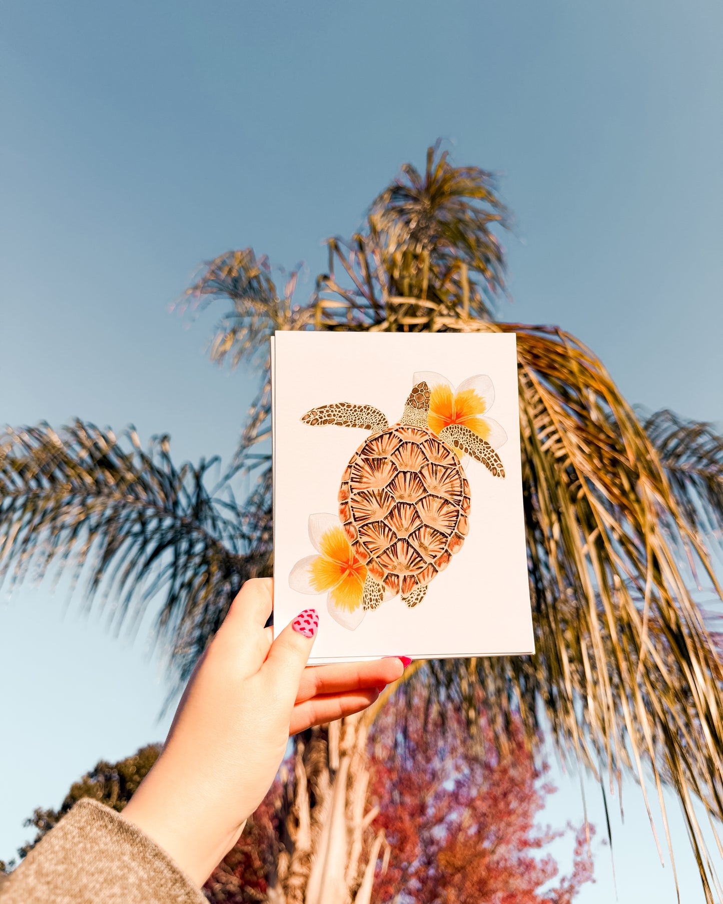 Sea Turtle in Bloom - 5x7 Print