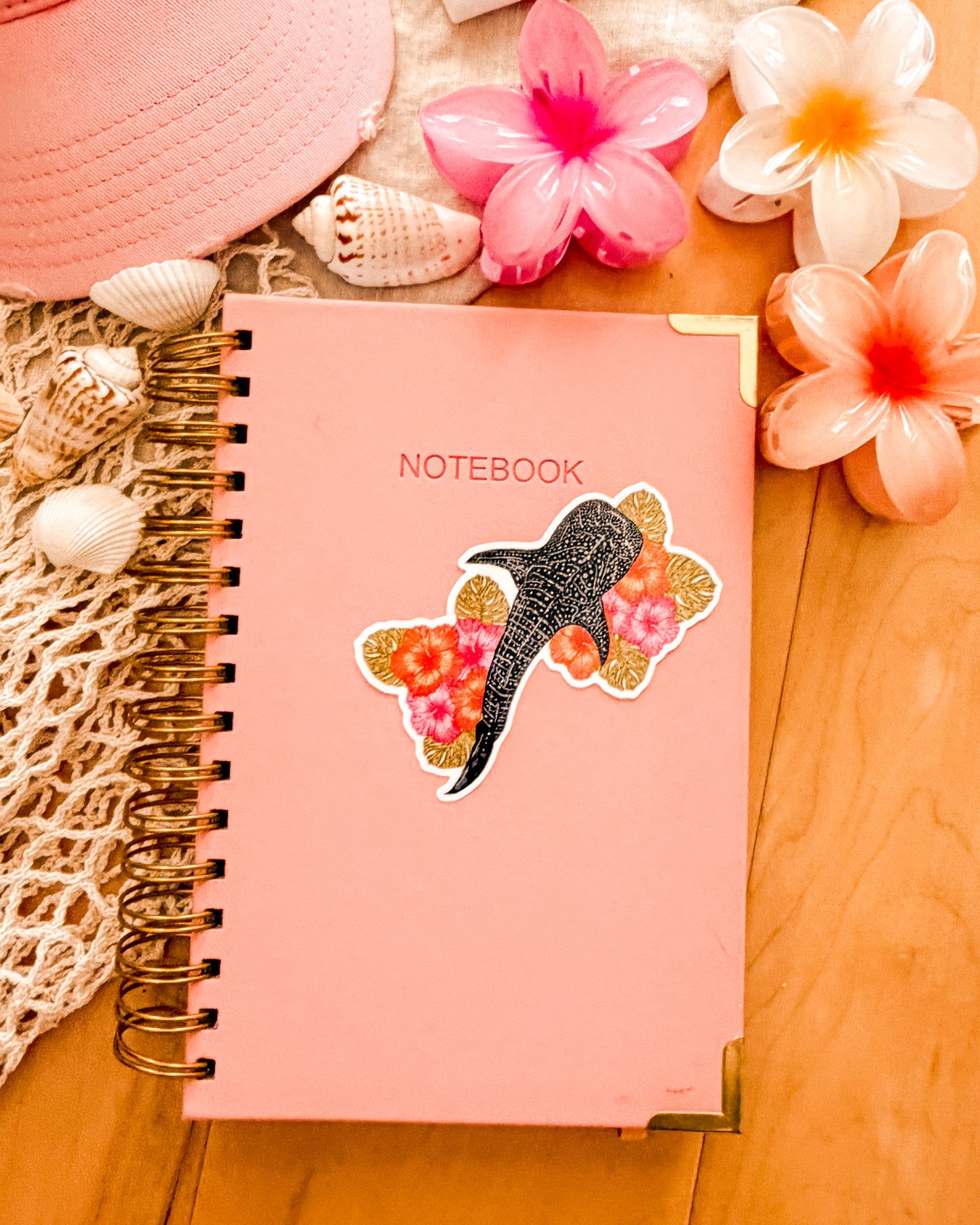 Whale Shark in Bloom - Sticker (3x4")