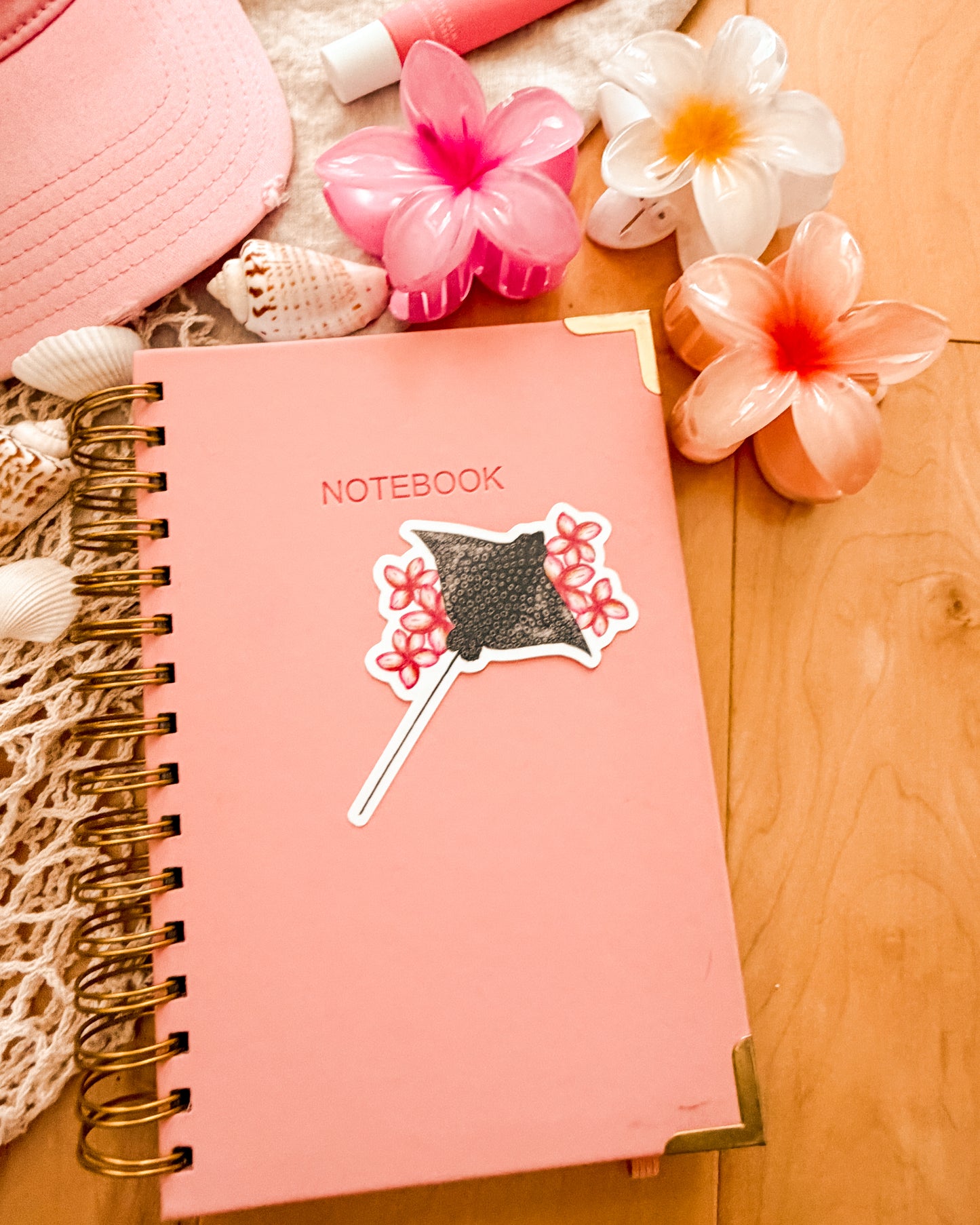 Manta Ray in Bloom - Sticker (2.7x4.1")