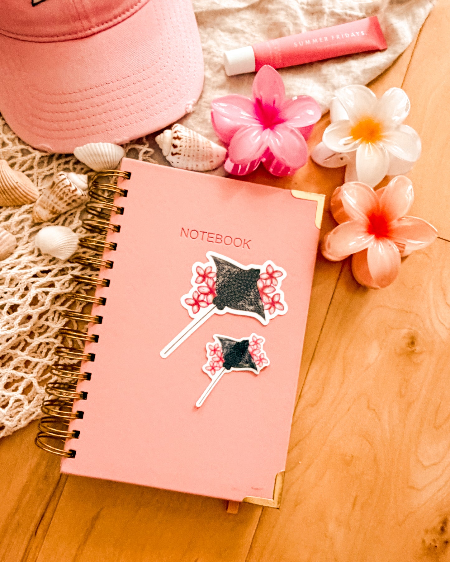Mini Stingray in Bloom - Sticker (2.5x2.5")