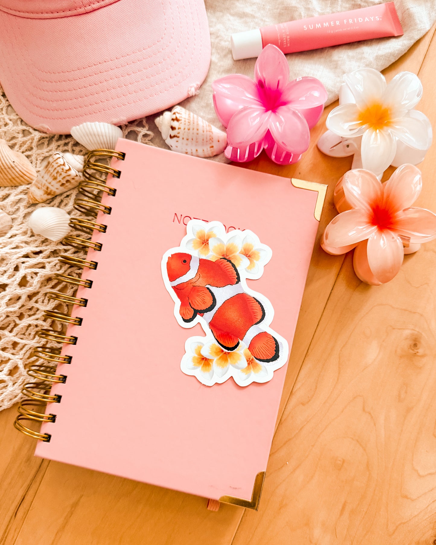 Clownfish in Bloom - Sticker (4.3x4")