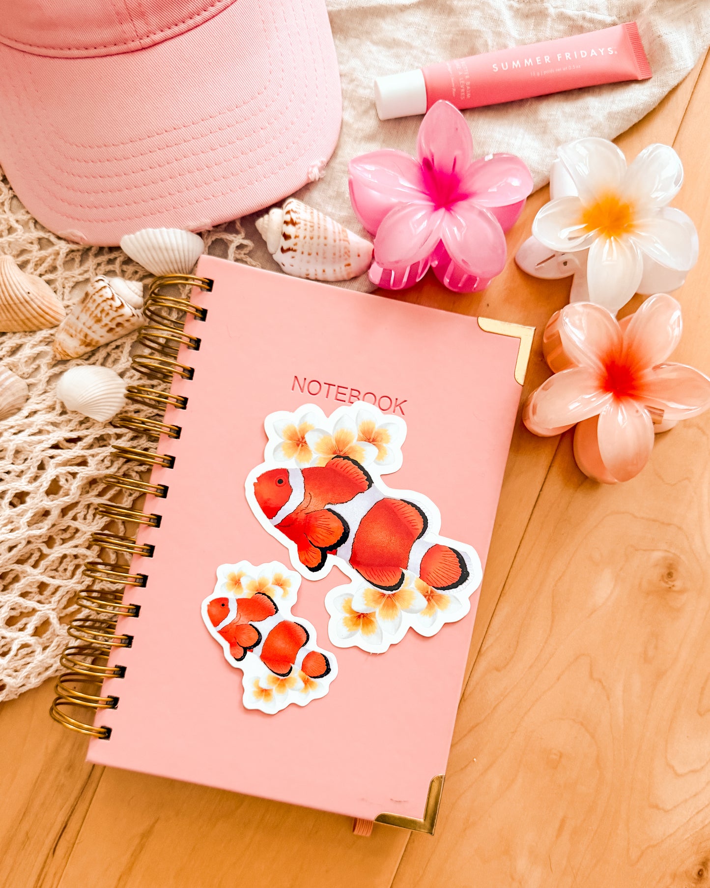 Mini Clownfish in Bloom - Sticker (2.5x2.5")